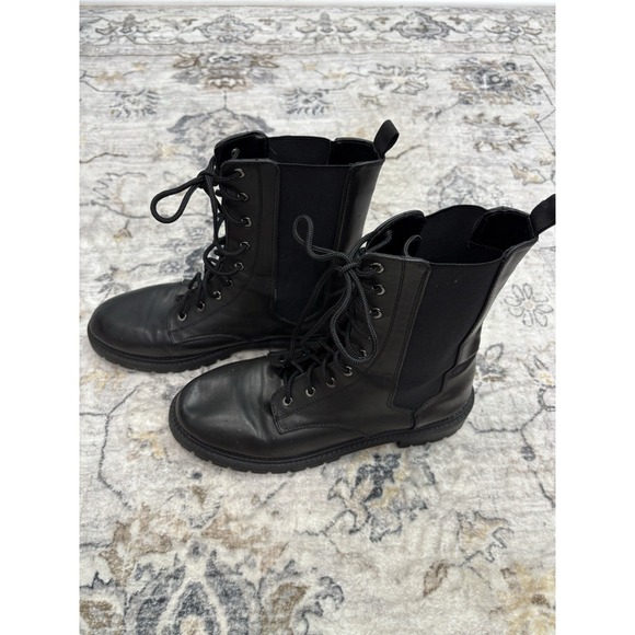 Rock & Candy Black Combat Boots Women's 9.5 Lace-Up Chunky Sole Grunge Goth - Picture 2 of 11